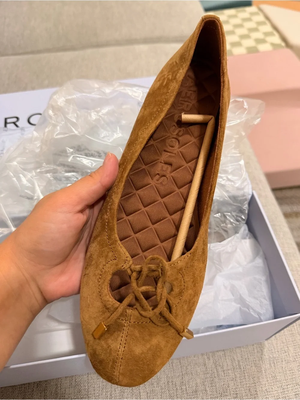 Aerosoles Perle Brown Suede Ballet Flat